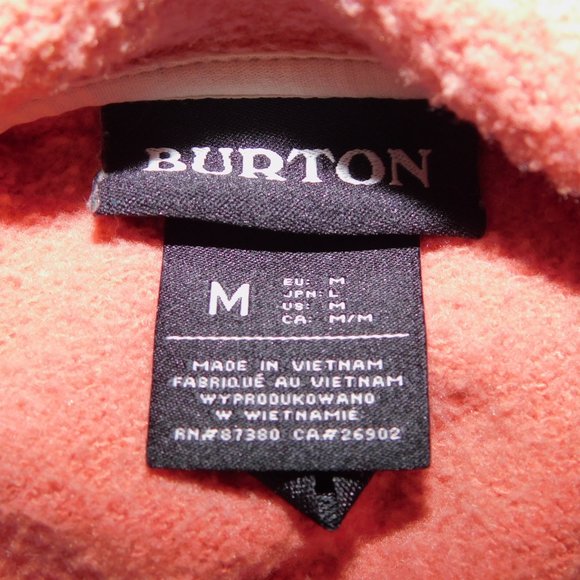 BURTON Women M OAK LONG Pullover Technical Hoodie Sweatshirt Cranberry Orange - Picture 3 of 14